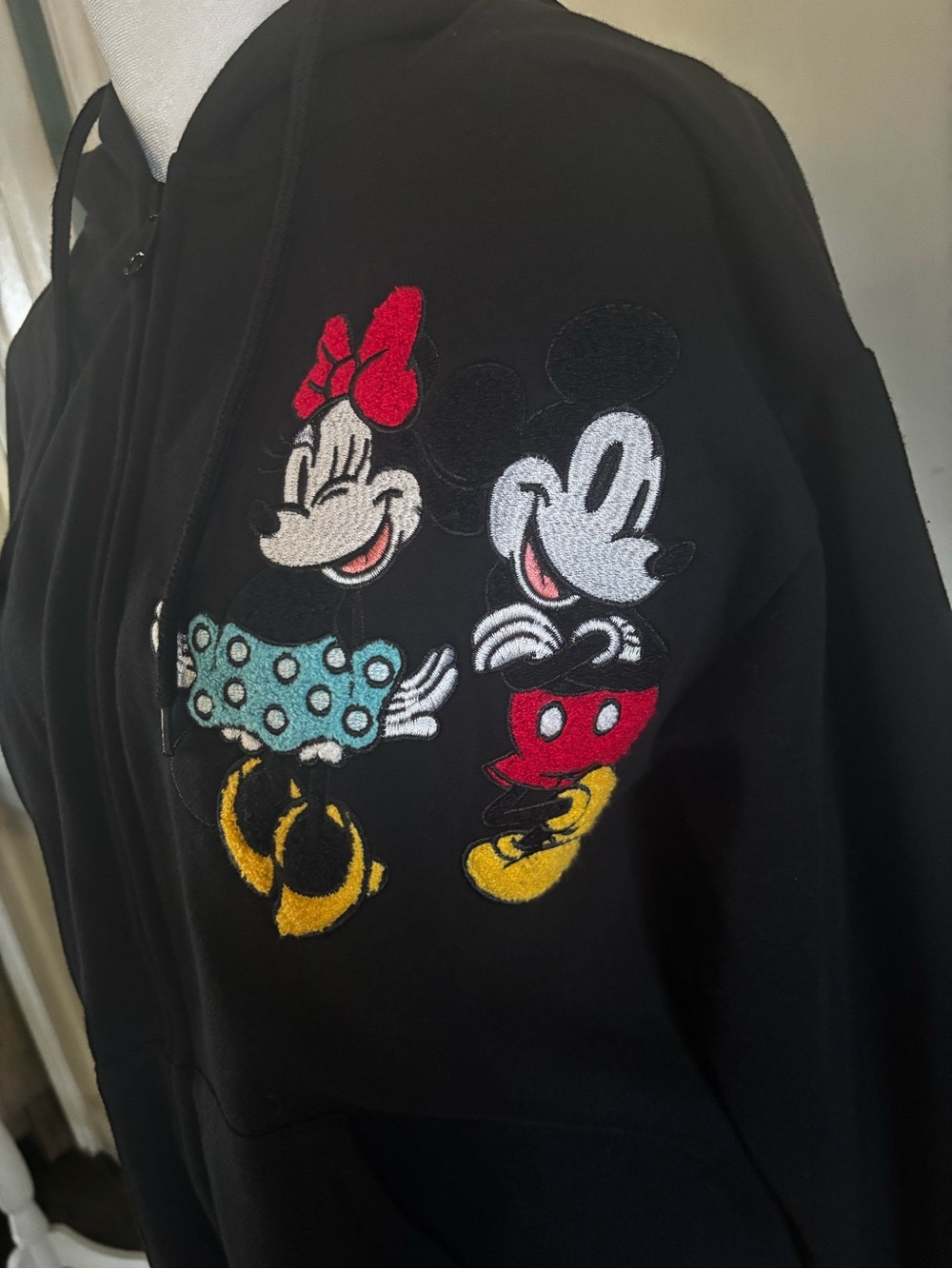 Disney Black Minnie & Mickey Patch Zip-Up Hoodie. Size Small. - Picture 8 of 8